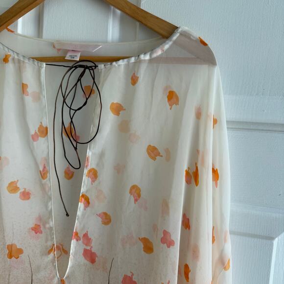 Victoria’s Secret Sheer Orange Floral Kaftan Flowy Top One Size Boho Whimsical - Picture 5 of 5
